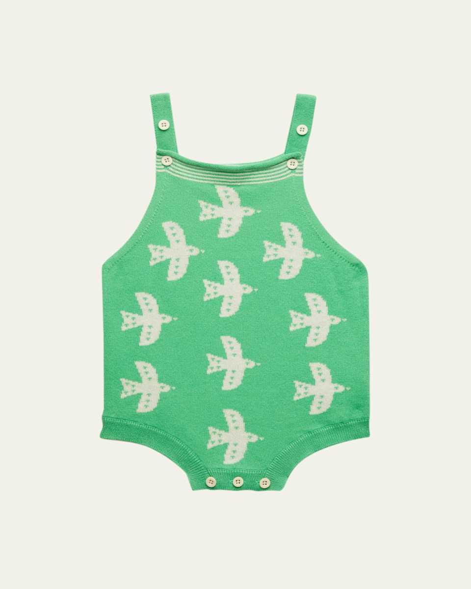 Kid's Bird Intarsia Romper, Size Newborn-24